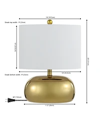 Jonathan Y Calix 20" Mid-Century Glam Ceramic/Iron Led Table Lamp, Gold