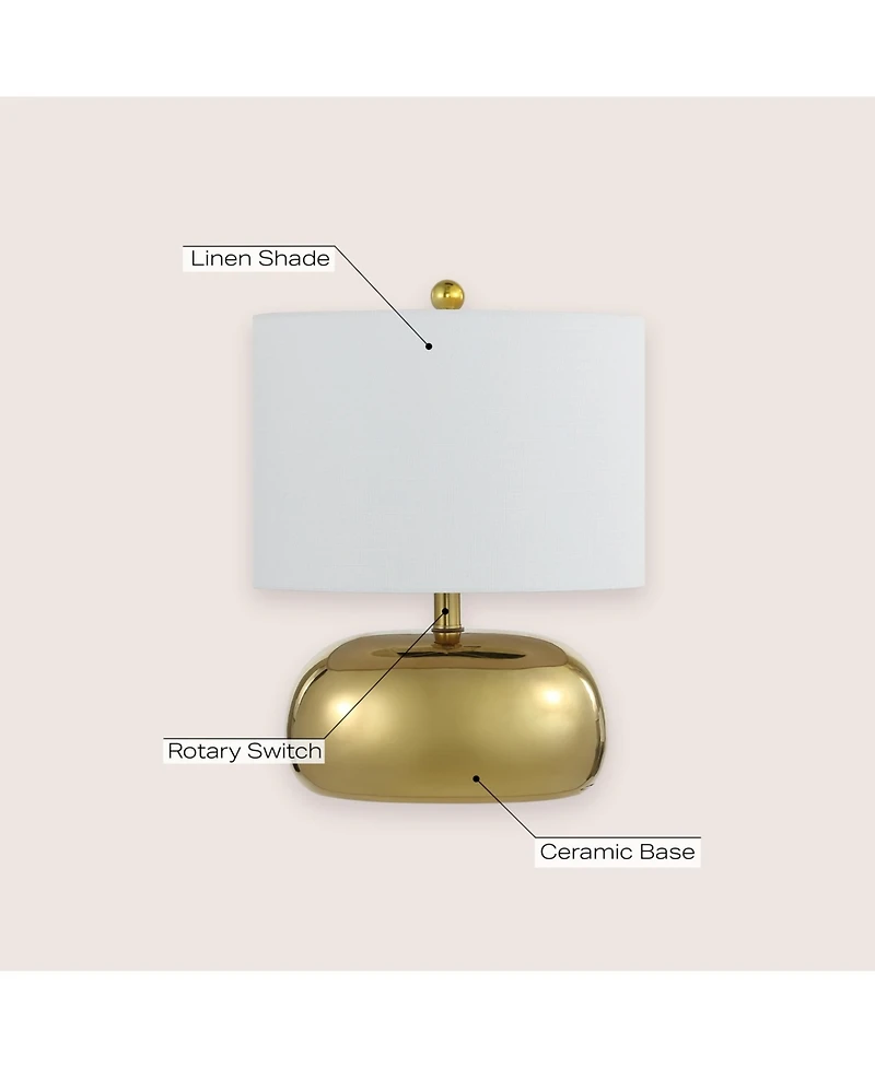 Jonathan Y Calix 20" Mid-Century Glam Ceramic/Iron Led Table Lamp, Gold