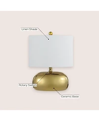 Jonathan Y Calix 20" Mid-Century Glam Ceramic/Iron Led Table Lamp, Gold