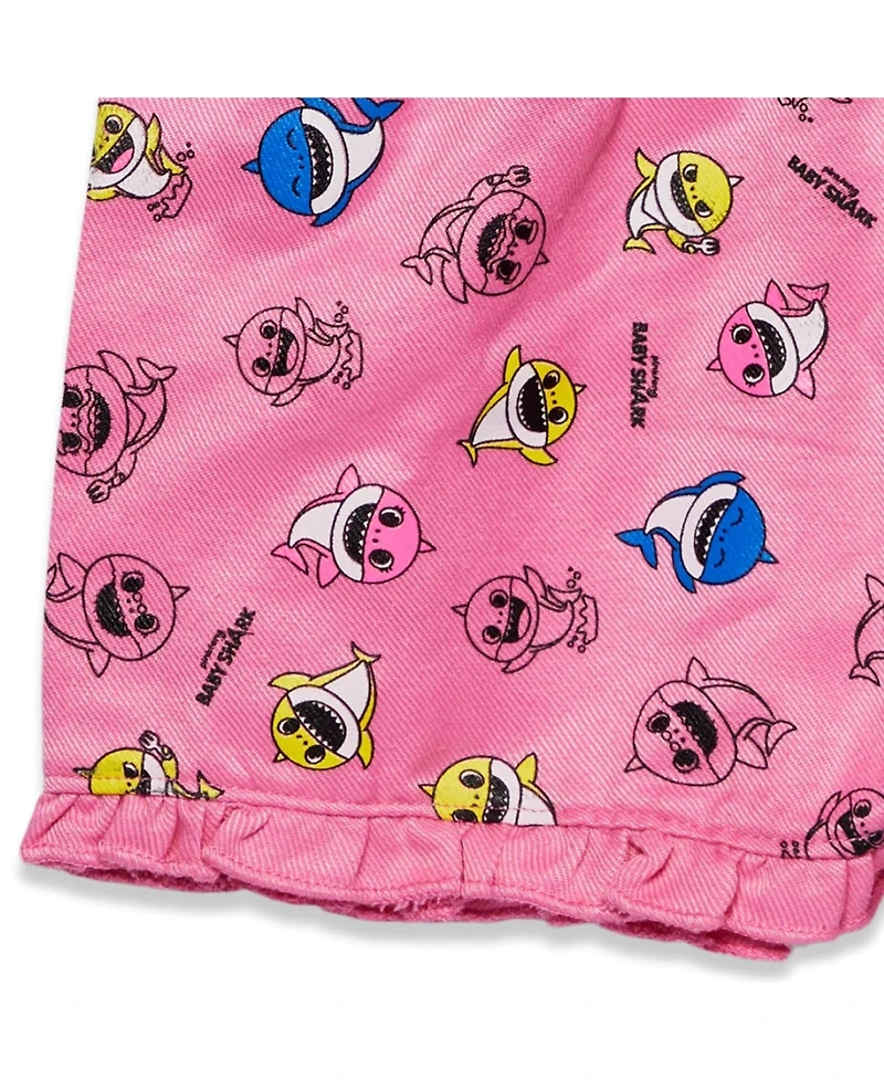 Baby Shark Girls Pinkfong T-Shirt and Shorts Outfit Set