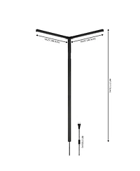 Jonathan Y Madsen 18.25" 2-Light Modern Minimalist Iron Integrated Plug-In Led Sconce for Ceiling Corner with App/Remote Controllers, Black