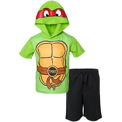 Teenage Mutant Ninja Turtles Little Boys Raphael Mesh Athletic Pullover T-Shirt Shorts Outfit Set