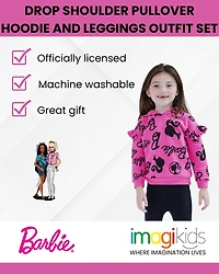 Barbie Little Girls Fleece Hoodie and Leggings Outfit Set