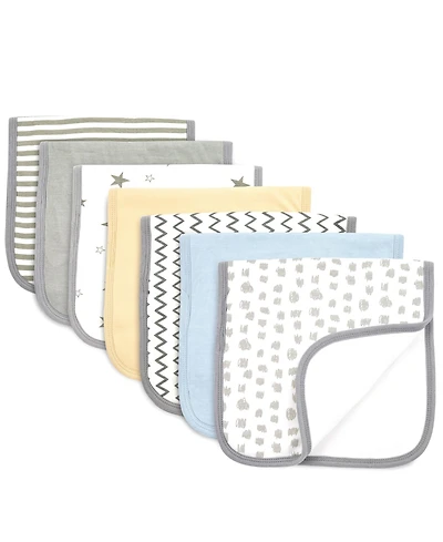 Bublo Baby Baby Burp Cloths - 7 Pack Triple Layered - Top and Bottom 100% Cotton and Middle Layer 100% Polyester Fleece