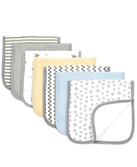 Bublo Baby Baby Burp Cloths - 7 Pack Triple Layered - Top and Bottom 100% Cotton and Middle Layer 100% Polyester Fleece