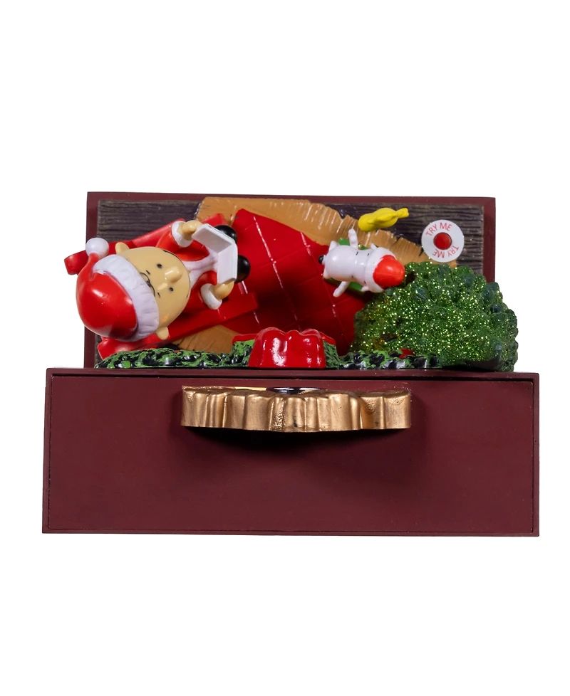 Kurt Adler Peanuts Battery-Operated Musical Fireplace Table Piece, 6 Inches