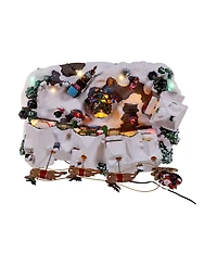 Kurt Adler 7.3-Inch Battery Operated Multicolor Led Lighted Musical Santa and Sleigh Table Piece