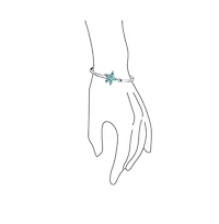Bling Jewelry Nautical Beach Starfish Synthetic Blue Opal Bangle Bracelet Sterling Silver