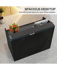 Tribesigns Reception Desk with Counter, Modern Front Desk Reception Room Table with Cable Grommet, 47 inch Retail Counter for Checkout, Lobby, Beauty