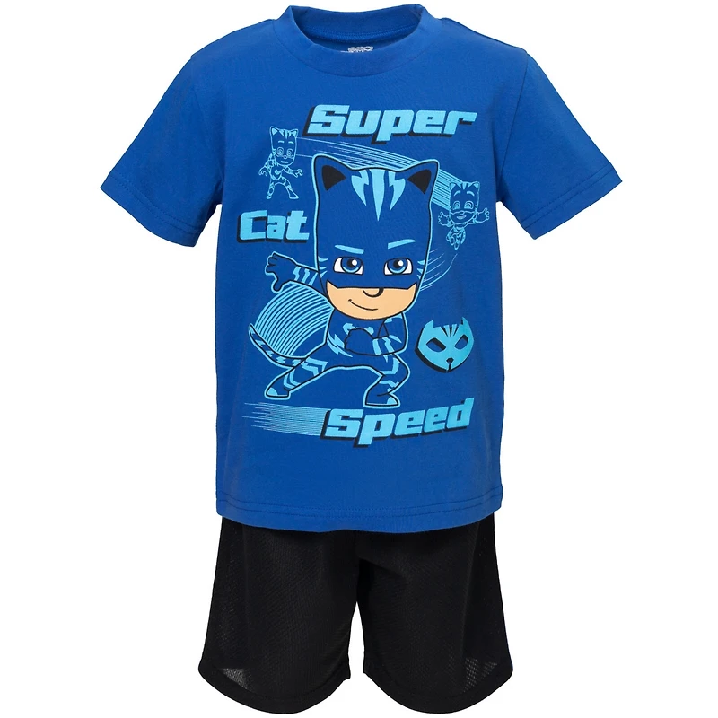 Pj Masks Little Boys T-Shirt and Mesh Shorts Outfit Set