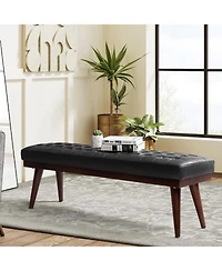 Terencio 55.5" Wide Bedroom Genuine Leather Bench