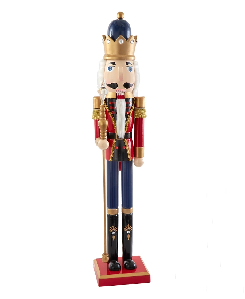 Kurt Adler 36-Inch Wooden Red and Blue King Nutcracker