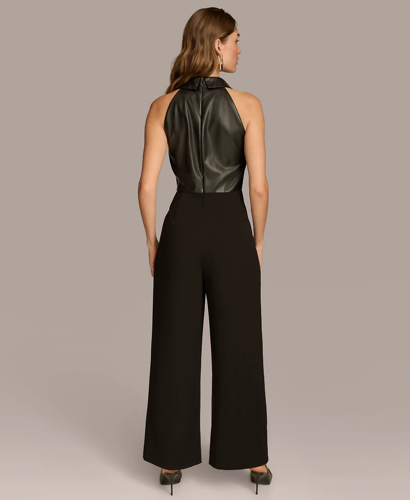 Donna Karan New York Women's Mixed-Media Jumpsuit