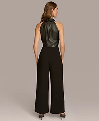 Donna Karan New York Women's Mixed-Media Jumpsuit