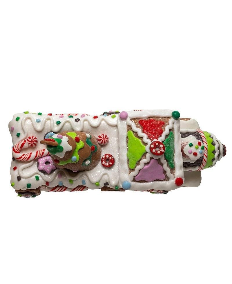 Kurt Adler 7-Inch Led Gingerbread Train with Tree Table Piece