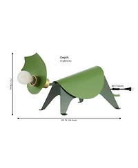 Jonathan Y Gretchen 7.5" Modern Industrial Iron Triceratops Led Kids' Lamp, Green