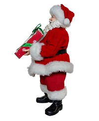 Kurt Adler 10.5-Inch Fabriche Santa with Box of Donuts