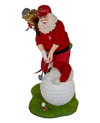Kurt Adler 11-Inch Fabriche Golfer Santa with Oversized Golf Ball