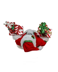 Kurt Adler 10.5-Inch Fabriche African American Santa with Gifts