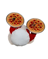 Kurt Adler 11-Inch Fabriche Chef Santa Holding Two Trays of Pizza