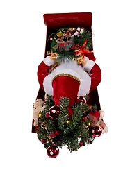 Kurt Adler 24-Inch Battery Operated Musical Led Santa in Metal Sleigh Table Piece