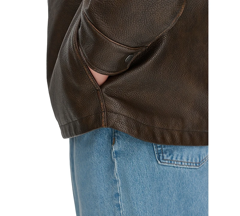 Levi's Men's Faux-Leather Zip Utility Shirt Jacket