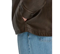 Levi's Men's Faux-Leather Zip Utility Shirt Jacket