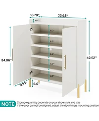 Tribesigns Large Shoe Cabinet with Doors, 6-Tier Entryway Shoe Storage Cabinet with Shelves, 30 Pairs Modern Shoes Rack Organizer for Hallway, Closet,
