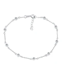 Bling Jewelry Elegant Delicate Cubic Zirconia 9 Cz By The Yard Anklet Chain Link Ankle Bracelet Sterling Silver 9-10 Inch Adjustable