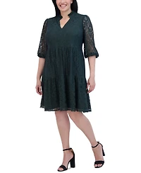 Jessica Howard Plus Size Balloon-Sleeve A-Line Dress