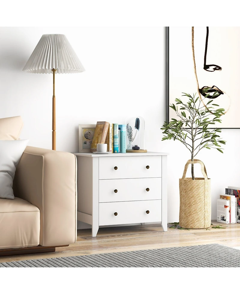 3 Drawer Dresser Chest of Drawers Bedside Table For Bedroom