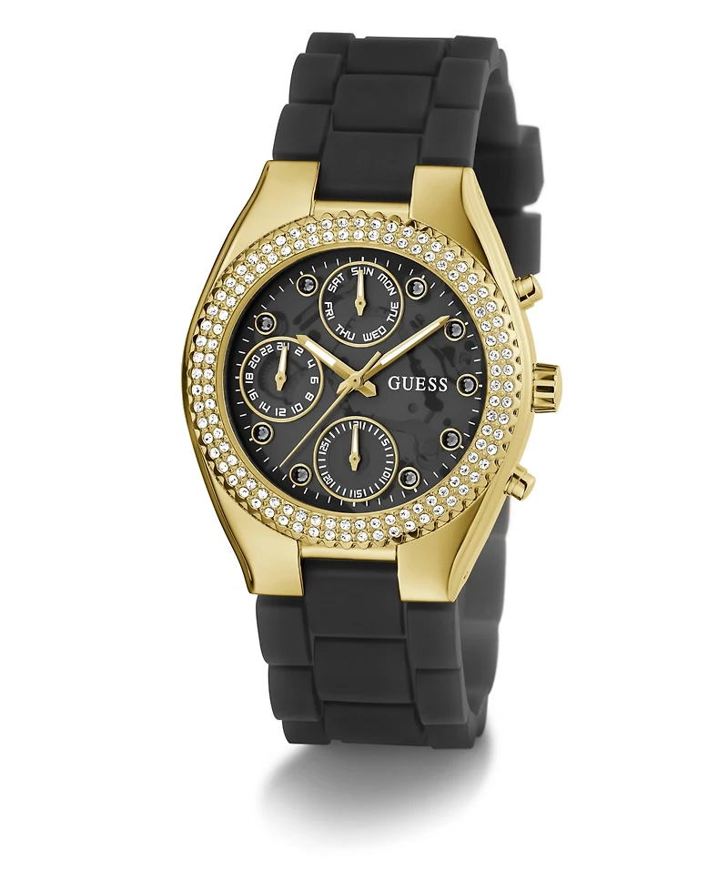 Guess Women's Multi-Function Black Silicone Watch 37mm