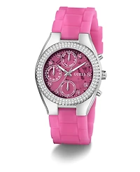 Guess Women's Multi-Function Pink Silicone Watch 37mm