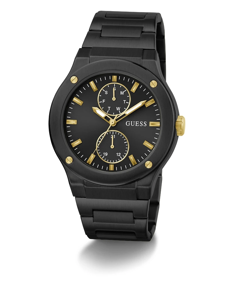 Guess Men's Multi-Function Black Stainless Steel Watch 45mm