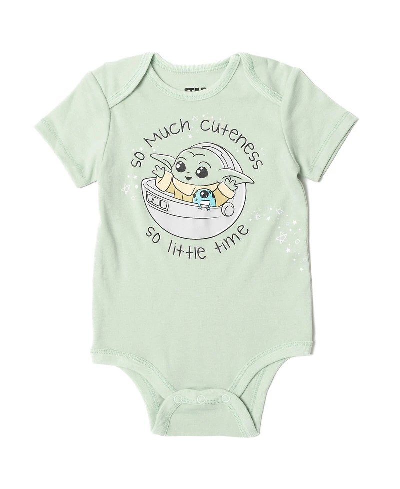 Star Wars Baby Boys The Mandalorian Bodysuit Pants and Hat 3 Piece Outfit Set Newborn to