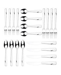 Ornative Rhoda Mirror 42 Piece Flatware Set with Wire Caddy, Service for 8