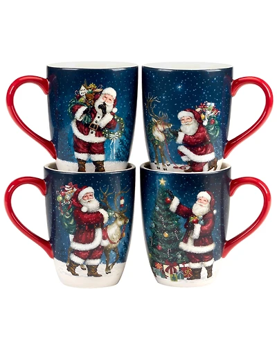 Certified International Santa's Secret Mugs, Set of 4