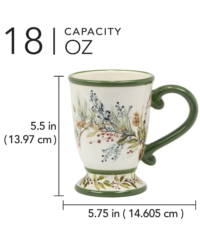Certified International Winters Forest Mugs, Set of 4