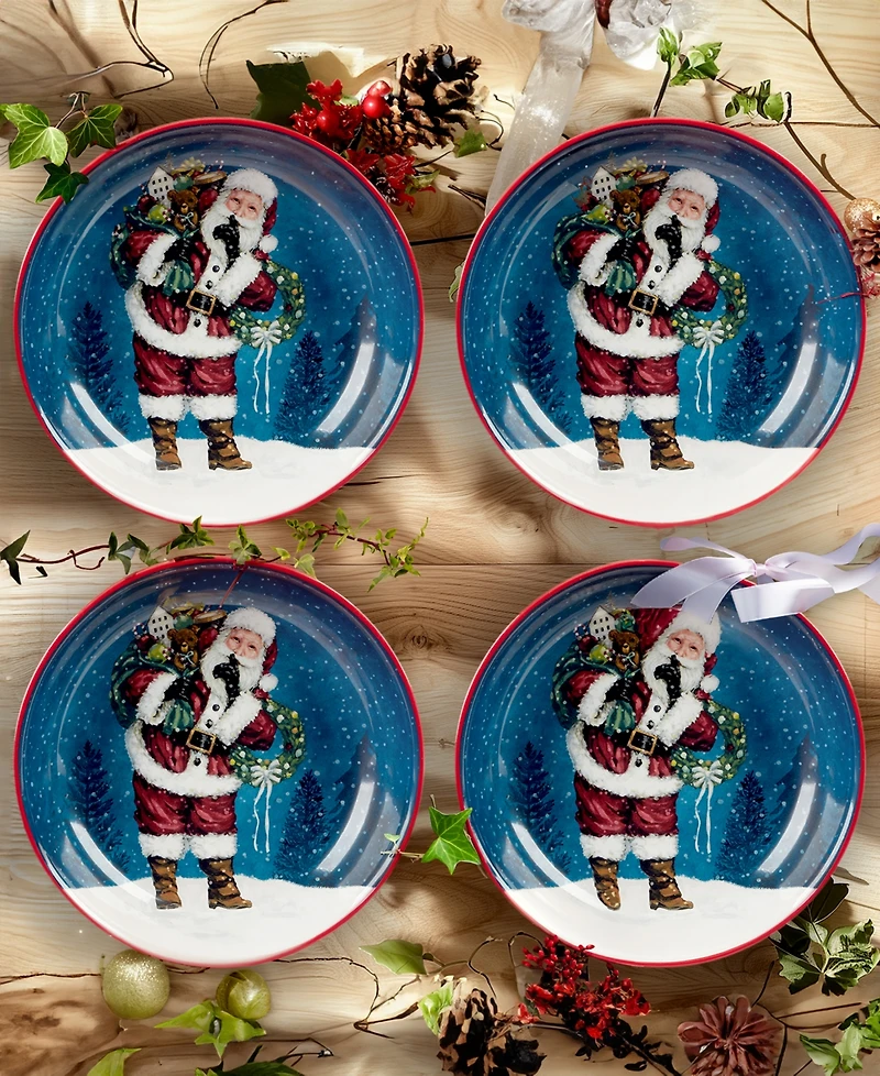 Certified International Snowman Greetings Soup Bowls, Set of 4
