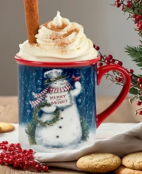 Certified International Snowman Greetings Mugs, Set of 4