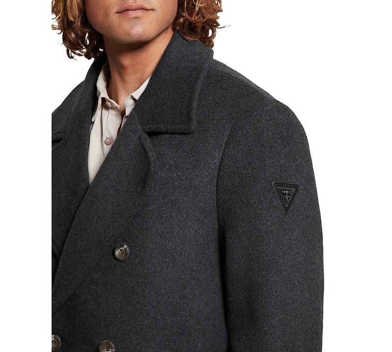 Guess Men's Peacoat with Removable Nylon Hooded Inset