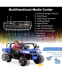 2-Seater Kids Ride On Dump Truck with Bed and Shovel