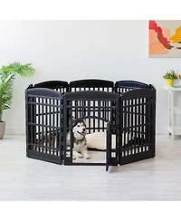Iris Usa 34" Exercise 8-Panel Pet Playpen with Door, Dog Playpen, for Small, Medium, and Large Dogs, Keep Pets Secure, Easy Assemble, Fold It Down, Ea