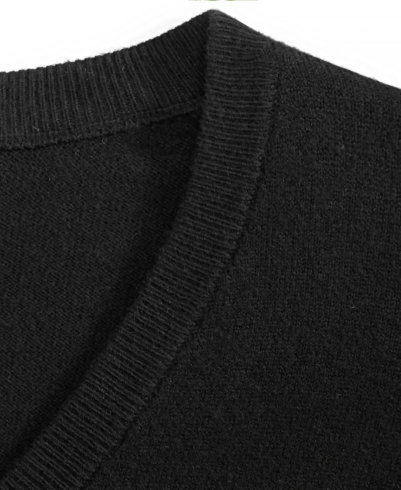 Alfani Men's Solid V-Neck Cotton Sweater, Created for Macy's