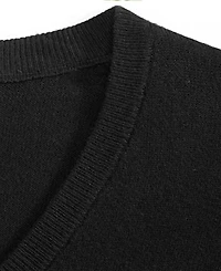 Alfani Men's Solid V-Neck Cotton Sweater, Created for Macy's