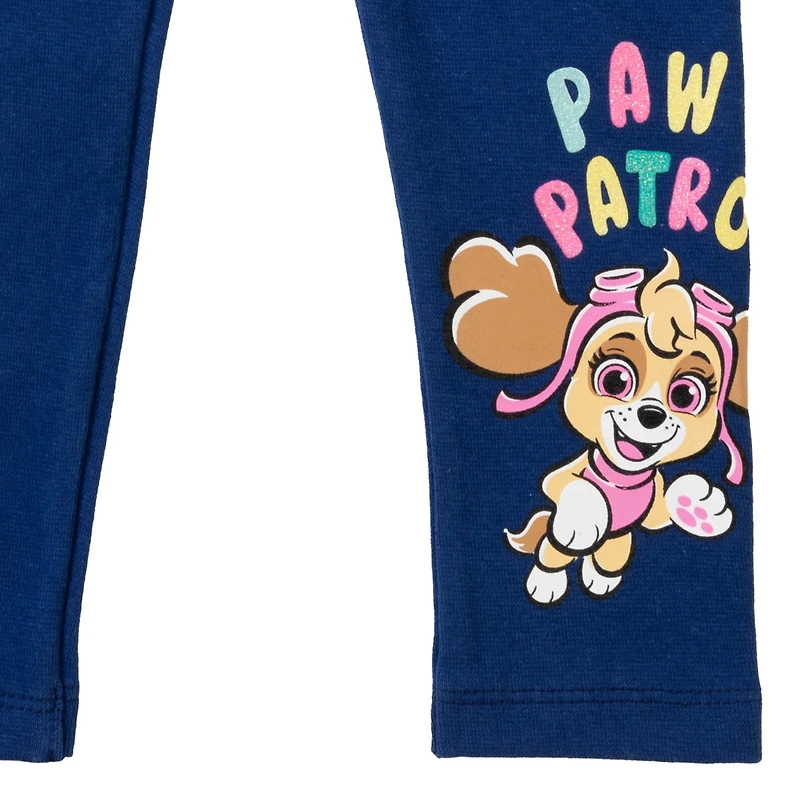 Paw Patrol Toddler Girls Pullover Crossover Fleece Hoodie and Leggings Outfit Set