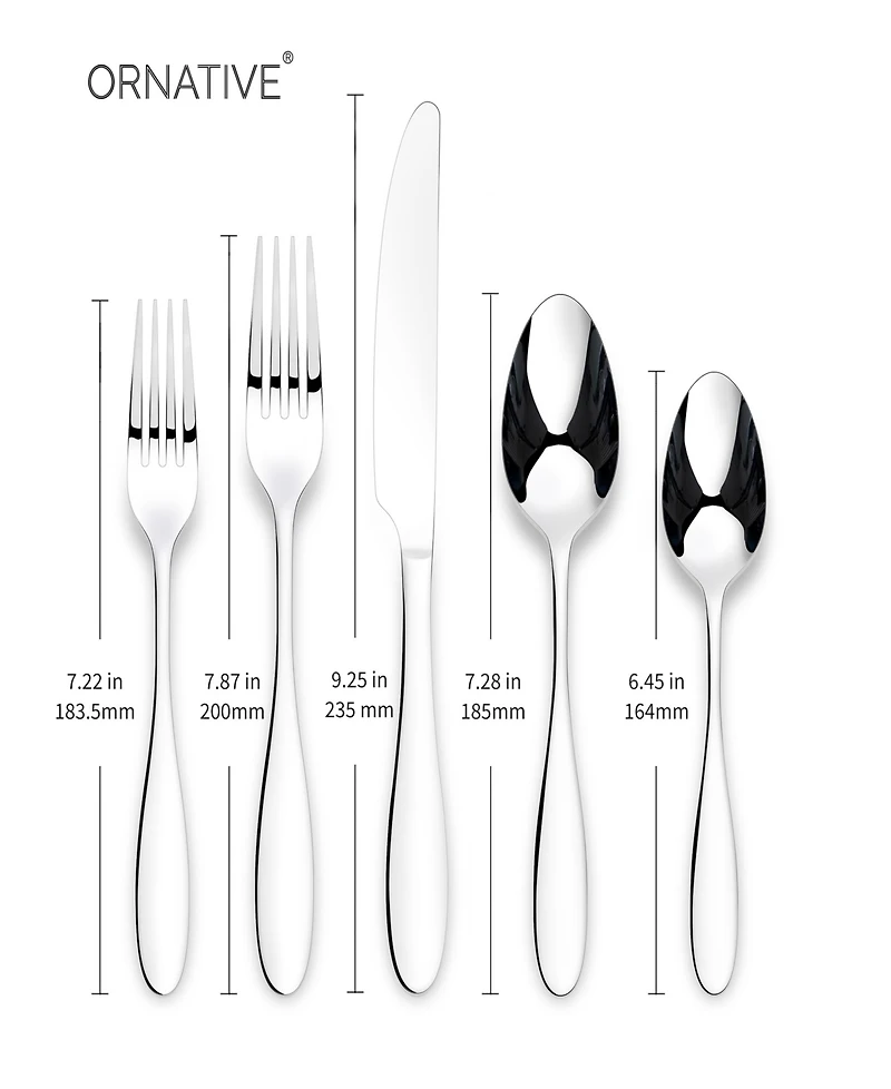 Ornative Amadea Mirror 20 Piece Flatware Set, Service for 4