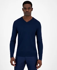 Alfani Men's Long-Sleeve V-Neck Merino Sweater, Created for Macy's