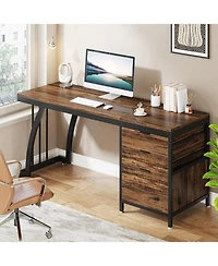 Tribesigns Computer Desk with Reversible Drawers, 59-Inch Pc Desk for Home Office