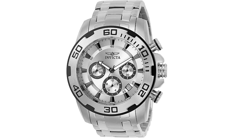 Invicta Men's 22317 Pro Diver Quartz Chronograph Silver Dial Watch